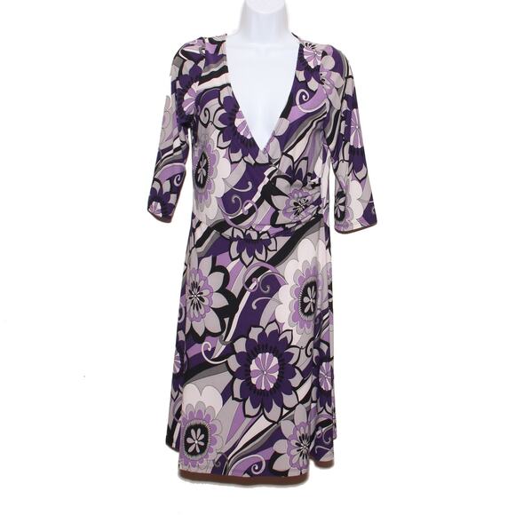 Vintage 70s Sunny  Floral Print Dress Size Medium Made in USA - Picture 1 of 8